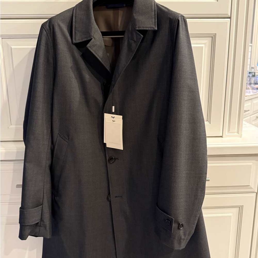 Suitsupply Gray Raincoat Classic Formal Style